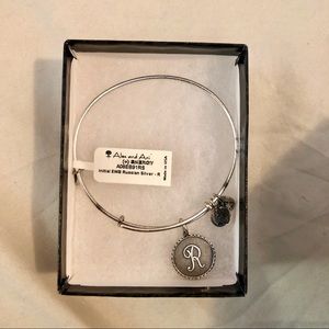 NWT Alex and Ani “R” Initial bracelet in silver
